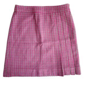 New Brooks Brothers Houndstooth School Girl Skirt Size 14 Pink Gray Preppy